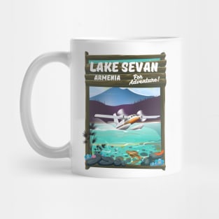 Lake Sevan Armenia travel poster Mug